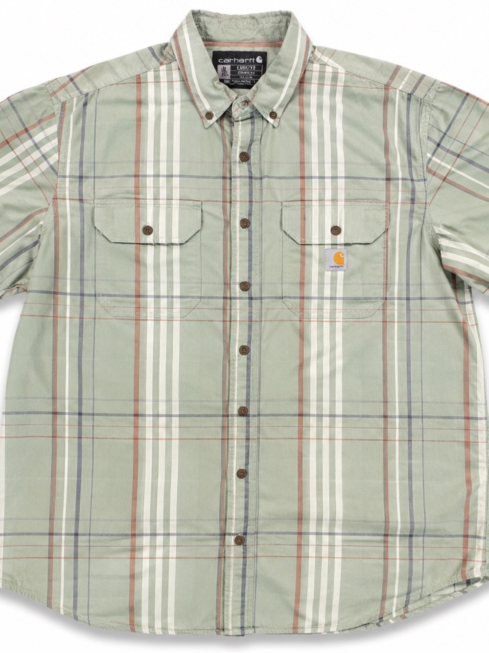 Carhartt Green Plaid Long-Sleeve Button-Down Shirt